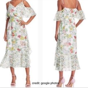 Nanette Lepore Cold Shoulder Floral Maxi Dress